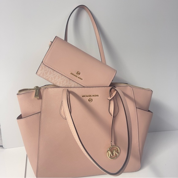 Michael Kors Handbags - Michael Kors Marilyn Tote Bag & Wallet Set Smokey Rose